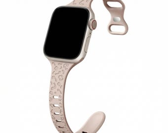 Slim Leopard Engraved Apple Watch Band – Stylish iWatch Bracelet for Series 9/Ultra 2