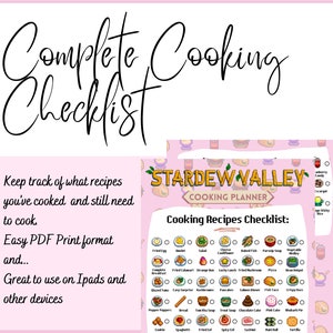 Complete Cooking Checklist | Digital Download | PDF Print