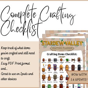 All Crafting Items Checklist | Digital Download | PDF Print