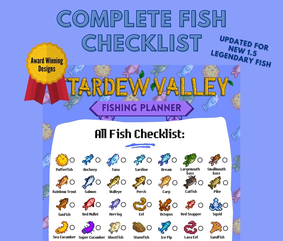 All Fish Checklist Digital Download PDF Print Etsy