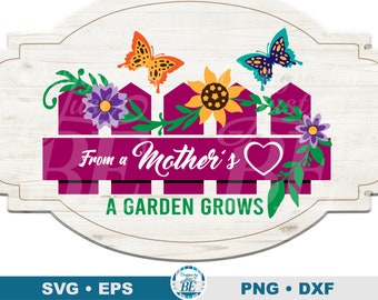 Letrero de jardín para el Día de la Madre SVG, decoración rústica (descarga digital)