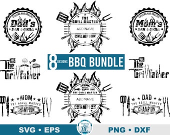 Paquete SVG de barbacoa, diseños de maestros de la parrilla (descarga digital)