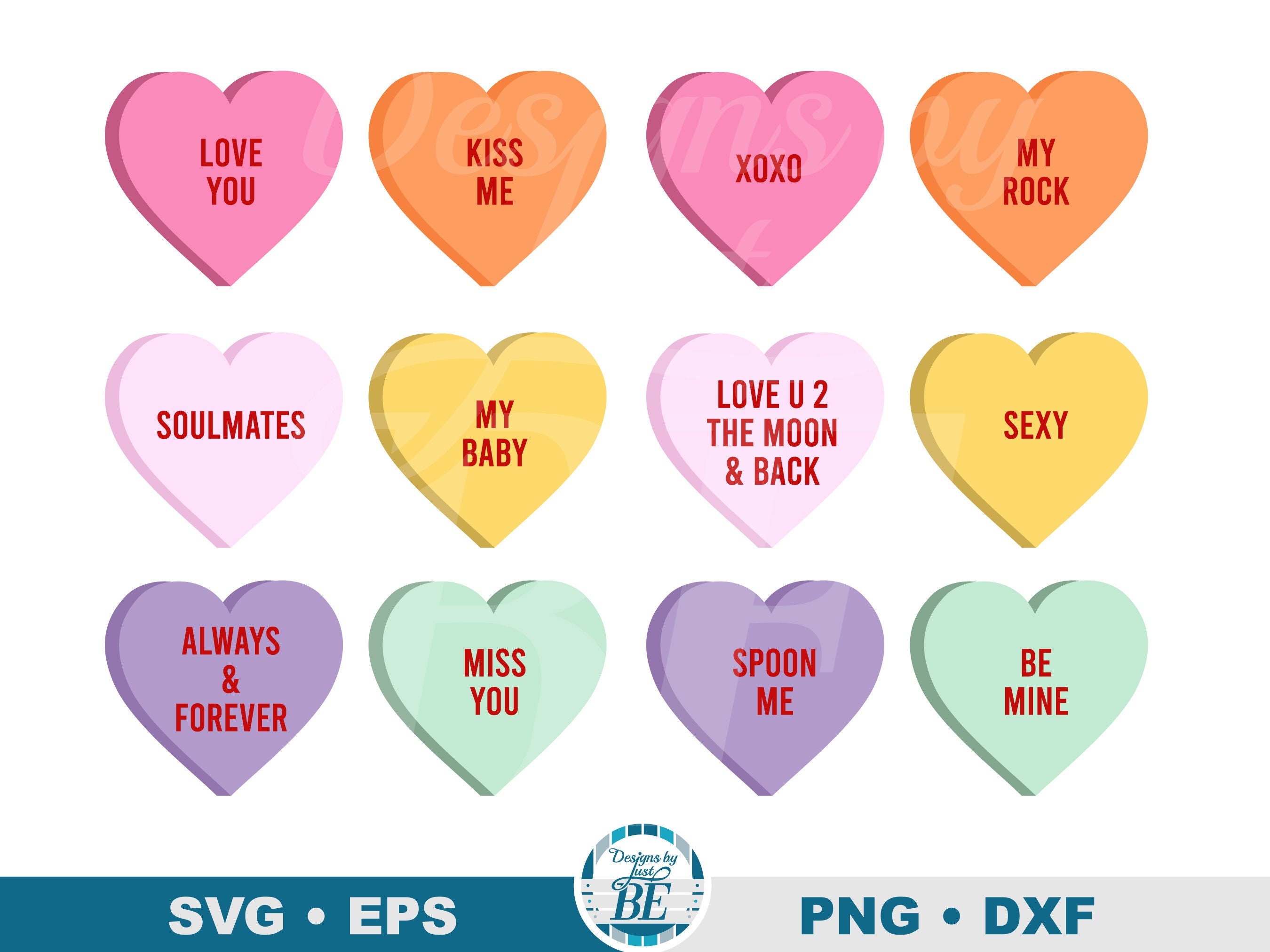 Candy Heart Sayings SVG Candy Heart Conversations SVG Etsy
