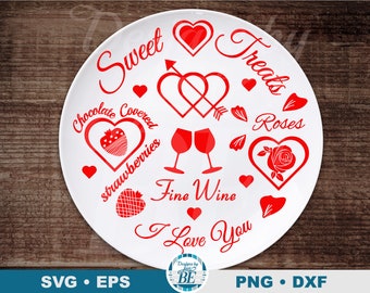 Valentine's Day Serving Tray SVG • Sweet Treats Design (Digital Download)