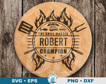 Campeón de parrilla personalizado SVG • Clipart vectorial de barbacoa (descarga instantánea)