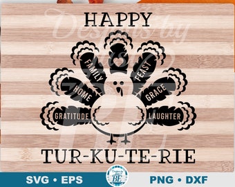 Thanksgiving Turkey Charcuterie Board SVG • Digital Cut File