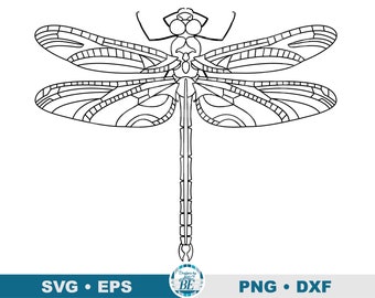 Libélula con contorno SVG • Clipart de insectos (descarga digital)