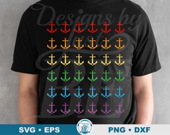 Ancla arcoíris SVG • Clipart náutico del Mes del Orgullo (Descarga instantánea)