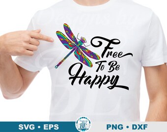 Orgullo de Libélula SVG • Gratis para ser feliz, LGBTQ (Descarga digital)