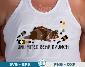 Diseño de camiseta SVG del Orgullo Gay de Osos, Brunch con Champán (Descarga digital)