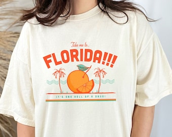 Florida!!! Comfort Colors T-shirt, kleurrijk esthetisch grafisch T-shirt, Unisex Comfort Color T-shirt