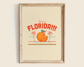 Florida!!! Art Print, Colorful Aesthetic Wall Decor, Wall Art, Home Decor