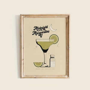 Midnight Margaritas Poster, Practical Magic Inspired Art Print, Whimsical Room Decor, Home Decor, Kitchen Wall Art