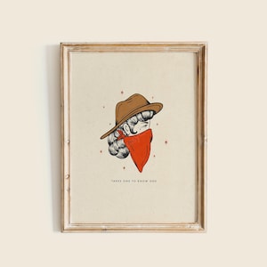 Takes One to Know One Art Print, Cowboy Like Me Illustration, Western Home Decor, Cowgirl Room Decor