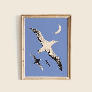 The Albatross Art Print, Illustrated Bird Poster, Home Decor, Wall Art