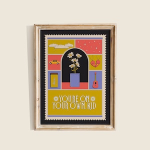 You're On Your Own Art Print, Colorful Bold Home Decor, Room Decor, Illustrated Poster