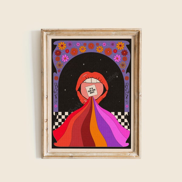 Now That We Don't Talk Art Print, It's For The Best Poster, Acid Rock Inspired Decor, Colorful Room Decor, Home Decor