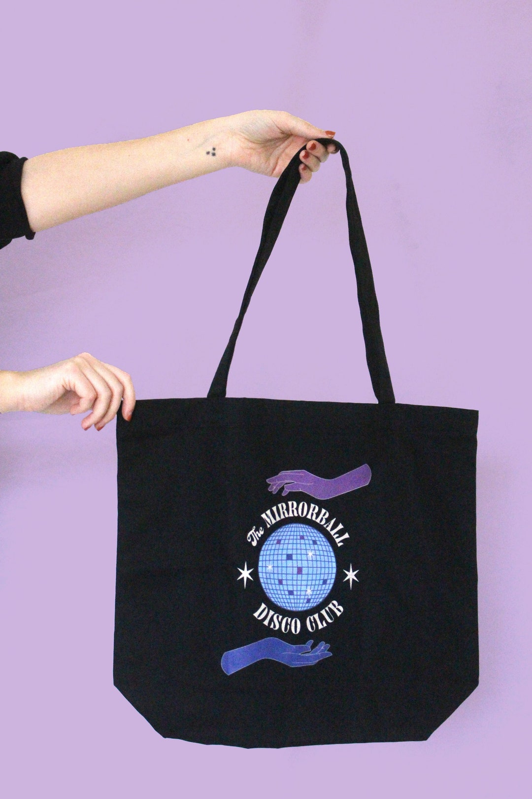 Mirrorball Disco Club Tote Bag Organic Cotton Tote Bag Eco Etsy
