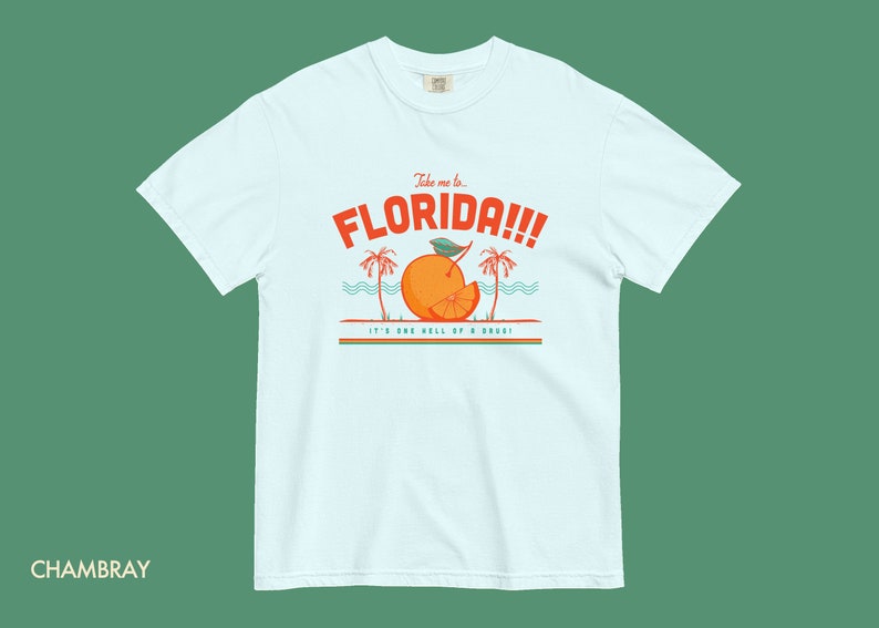 Florida Comfort Colors T-Shirt, buntes ästhetisches grafisches T-Shirt, Unisex Comfort Color T-Shirt Bild 6