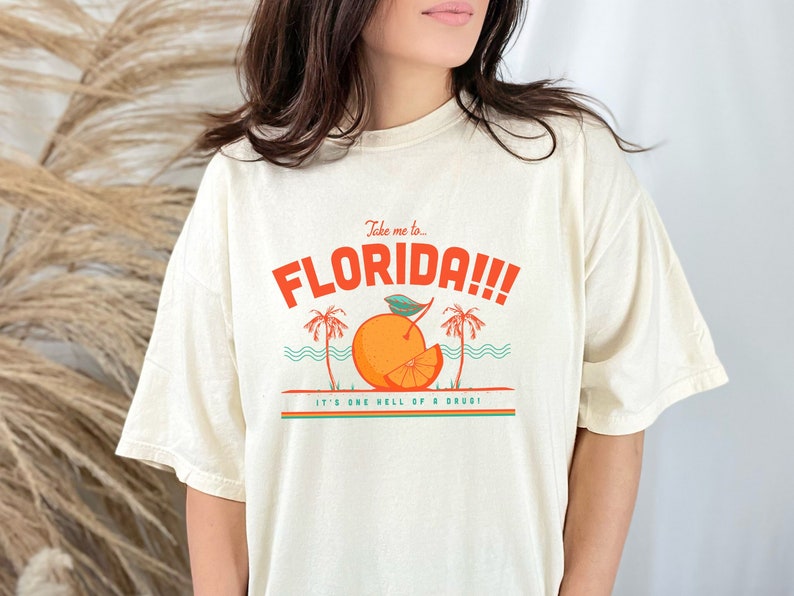 Florida Comfort Colors T-Shirt, buntes ästhetisches grafisches T-Shirt, Unisex Comfort Color T-Shirt Bild 1