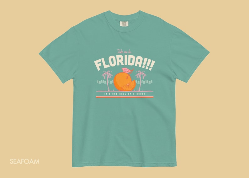 Florida Comfort Colors Tee Shirt, Colorful Aesthetic Graphic Tee, Unisex Comfort Color T-Shirt image 4