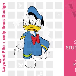 Wütend Donald Duck SVG Clipart: Datei mit Ebenen für Cricut (Digitaler Download)