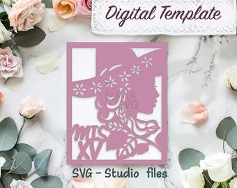 Mexican Quinceañera Invitation Template: Laser Cut SVG File (Digital Download)