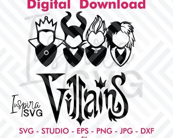 Archivo SVG de corte de villanos: Halloween Cricut y Silhouette (descarga digital)
