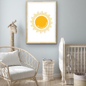 You Are My Sunshine, poster, print, wall decor, bedroom decor, digital download, digital, sunshine, sun, rainbow print