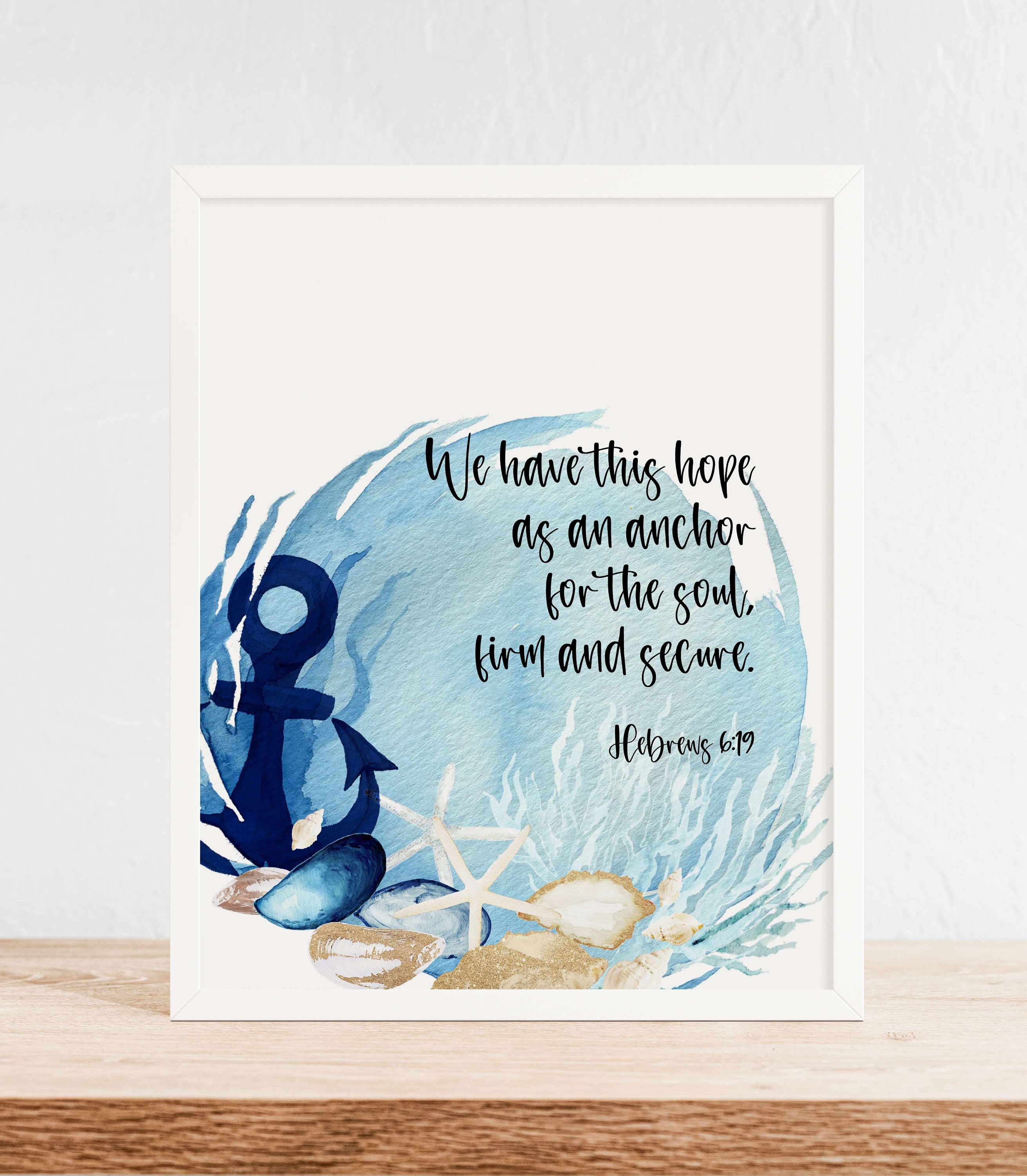 Hebrews 619 Hope as an Anchor Bible Verse Wall Art Digital Etsy
