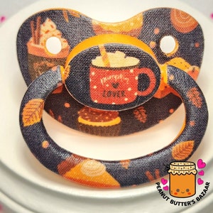 Pumpkin Lover Waterproof Fabric Decorated Adult Pacifier for Adult Babies
