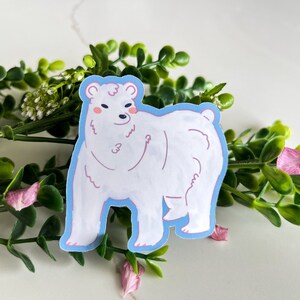 Cute Fluffy Polar Bear Sticker | perfect gift | aesthetic stickers | simple cute stickers | free shipping | adorable animal stickers |