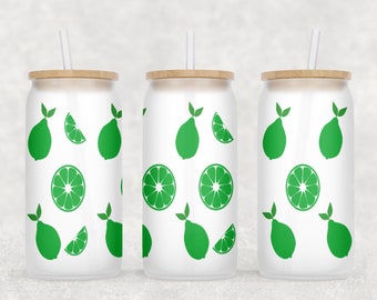 16oz Glass Can Fruit Full Wrap, Frosted Can, Sublimation Fruit PNG File