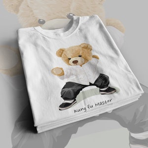 Kung Fu Master Teddy Bear PNG Design Digital File