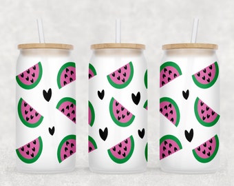 16oz Glass Can Fruit Full Wrap, Frosted Can, Sublimation Fruit PNG File