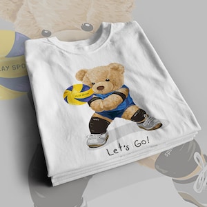 Volleyball Teddy Bear PNG Design Digital File