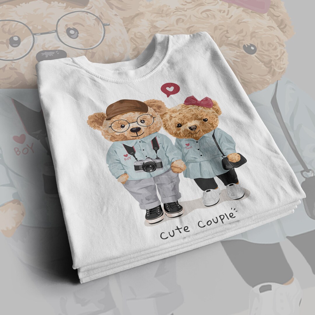 Cute Couple Teddy Bear PNG Design Digital File Etsy