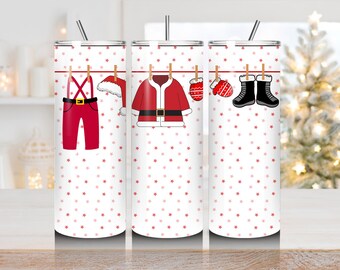 Santa 20 oz Skinny Tumbler Sublimation Design Digital Download PNG Instant digital download, Tumbler Wrap