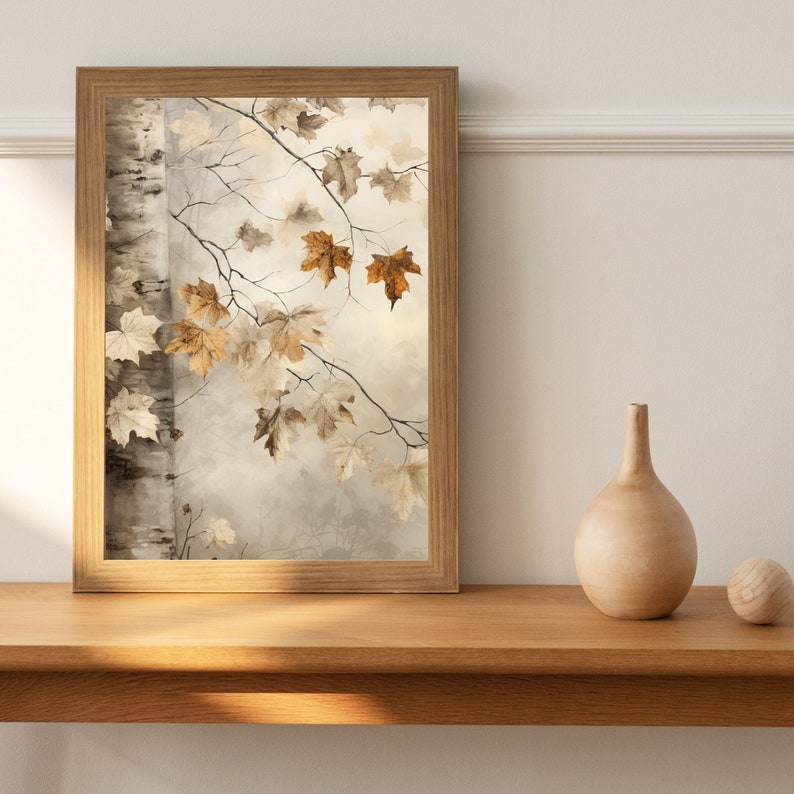 Fall Wall Decor Printable Fall Leaves Rustic Fall Art Vintage Autumn ...