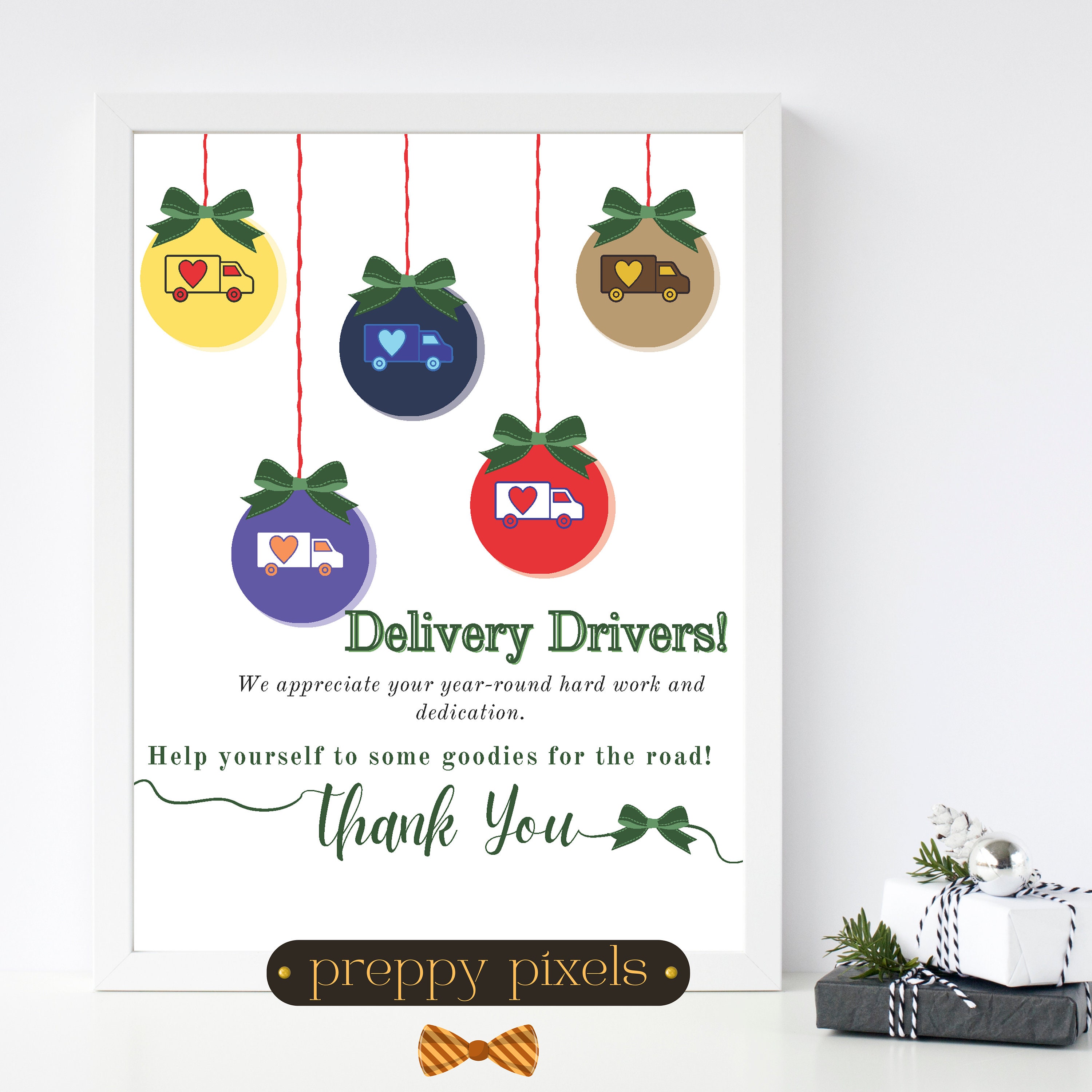 Delivery driver thank you sign | delivery driver snack sign | take a treat sign | delivery driver sign | digital download