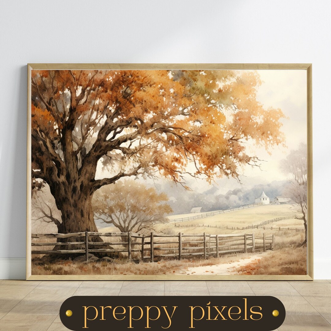 Fall Wall Decor Printable Autumn Farm Rustic Fall Art Vintage Autumn ...