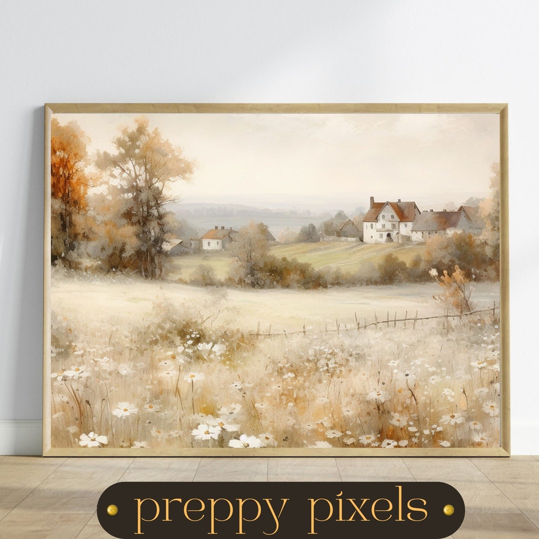 Fall Wall Decor Printable Autumn Farm Floral Field Rustic Fall Art ...