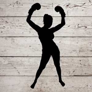 Boxerin Silhouette SVG, Boxerin Silhouette, Mädchen Boxer Silhouette, Boxerin Silhouette, Girl Power Silhouette, Frauen Boxen Cricut