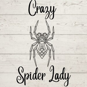 Crazy spider lady Svg, Crazy spider lady Png, Crazy spider lady Pdf, Crazy spider lady Jpg, Crazy spider lady cricut bestand, Crazy spider lady