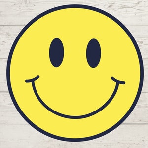 Cara sonriente SVG, Cara feliz PNG, Emoji sonriente JPG, Emoji feliz SVG, Emoji sonriente Cricut, Diseño de cara feliz, Arte mural con cara sonriente