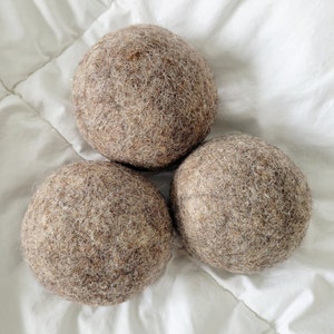 Premium Alpaca Fiber Dryer Balls - Natural Fabric Softener -  Eco-Friendly Dryer Balls for Soft Clothes and Reduced Drying Time - Set of 3
