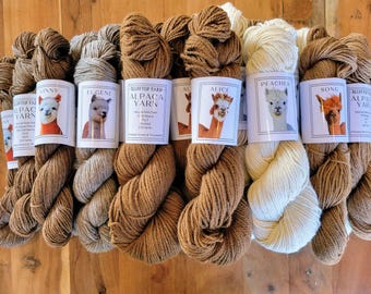 Natural Dark Fawn Alpaca Yarn – 3 Ply Worsted, 200 Yards
