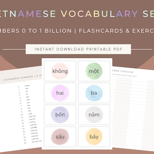 Vietnamese Vocabulary | Printable Flashcards & Exercises | Learn Numbers 0 to 1 Billion