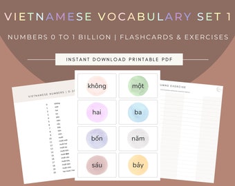 Vietnamese Vocabulary | Printable Flashcards & Exercises | Learn Numbers 0 to 1 Billion