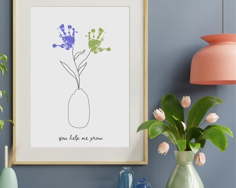 Regalo minimalista de huellas de manos de recuerdo / Arte de huellas de manos para niños